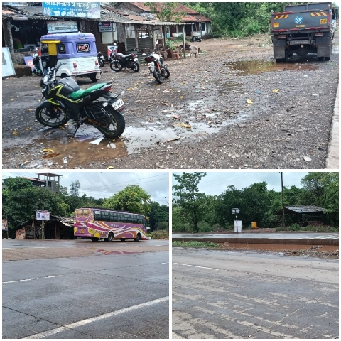 मुंबई-गोवा महामार्गाव तुरळ येथे साईटपट्टीची दुरवस्था, ठेकेदाराच्या निष्काळजीपणाविरोधात ग्रामस्थांचा संताप